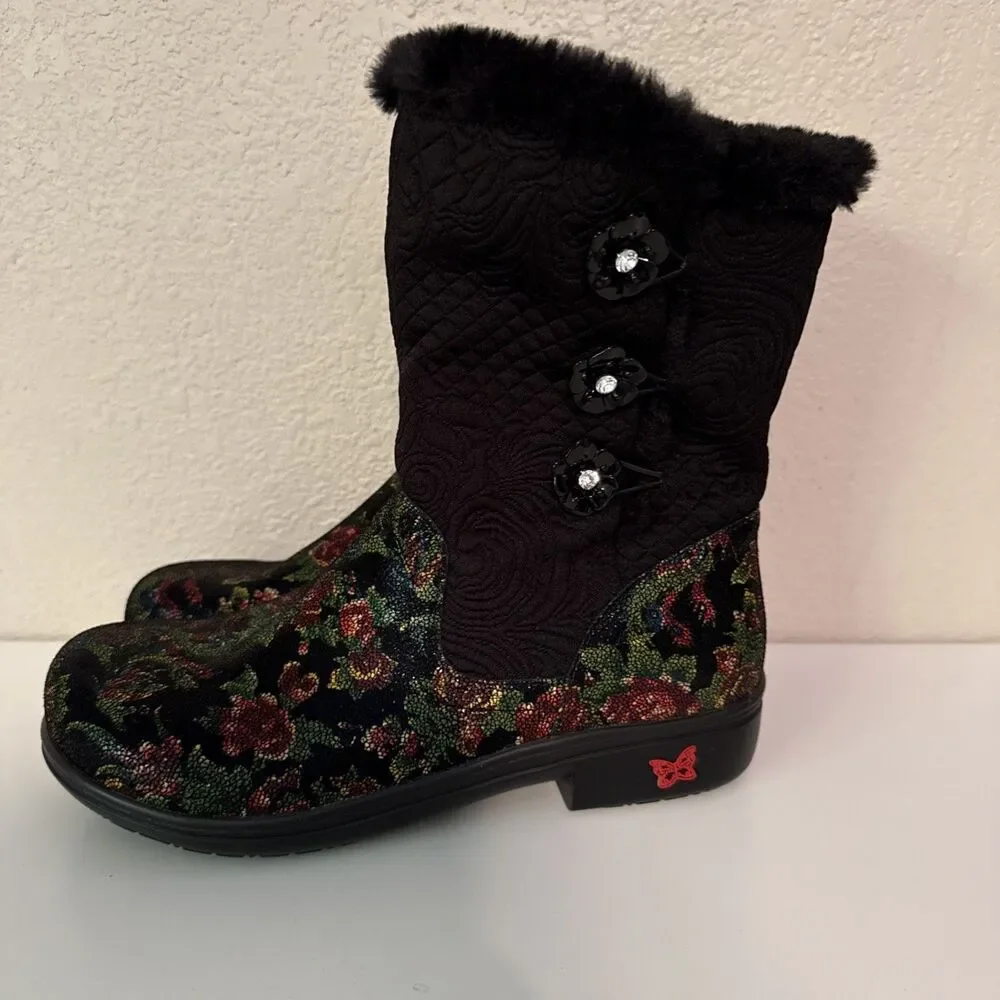 Alegria Women's Nanook NAN-315 Rose Floral Winter Snow Boots - Size 10.5 EUR 41